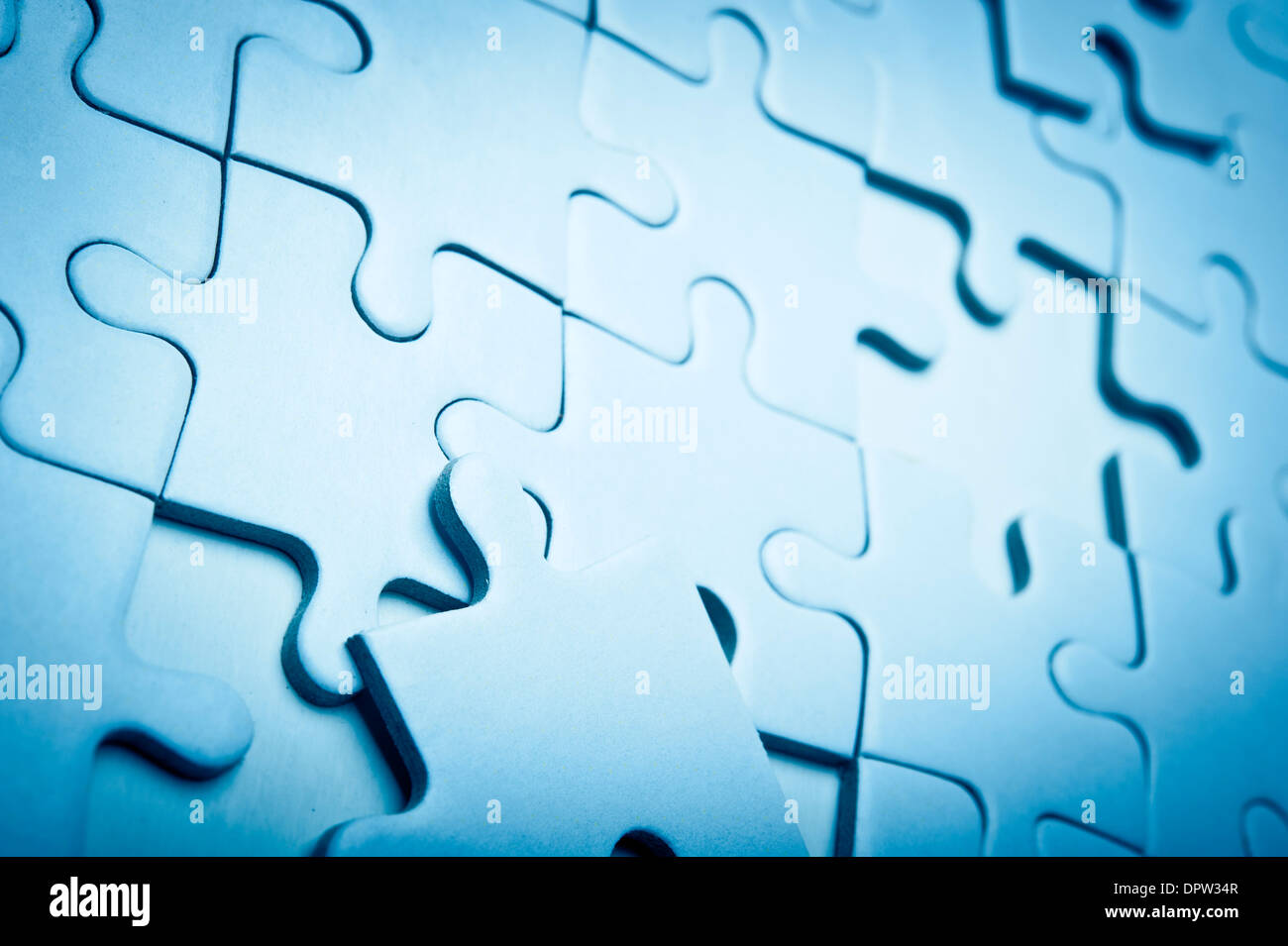 leere unvollendete Jigsaw puzzle Stockfoto