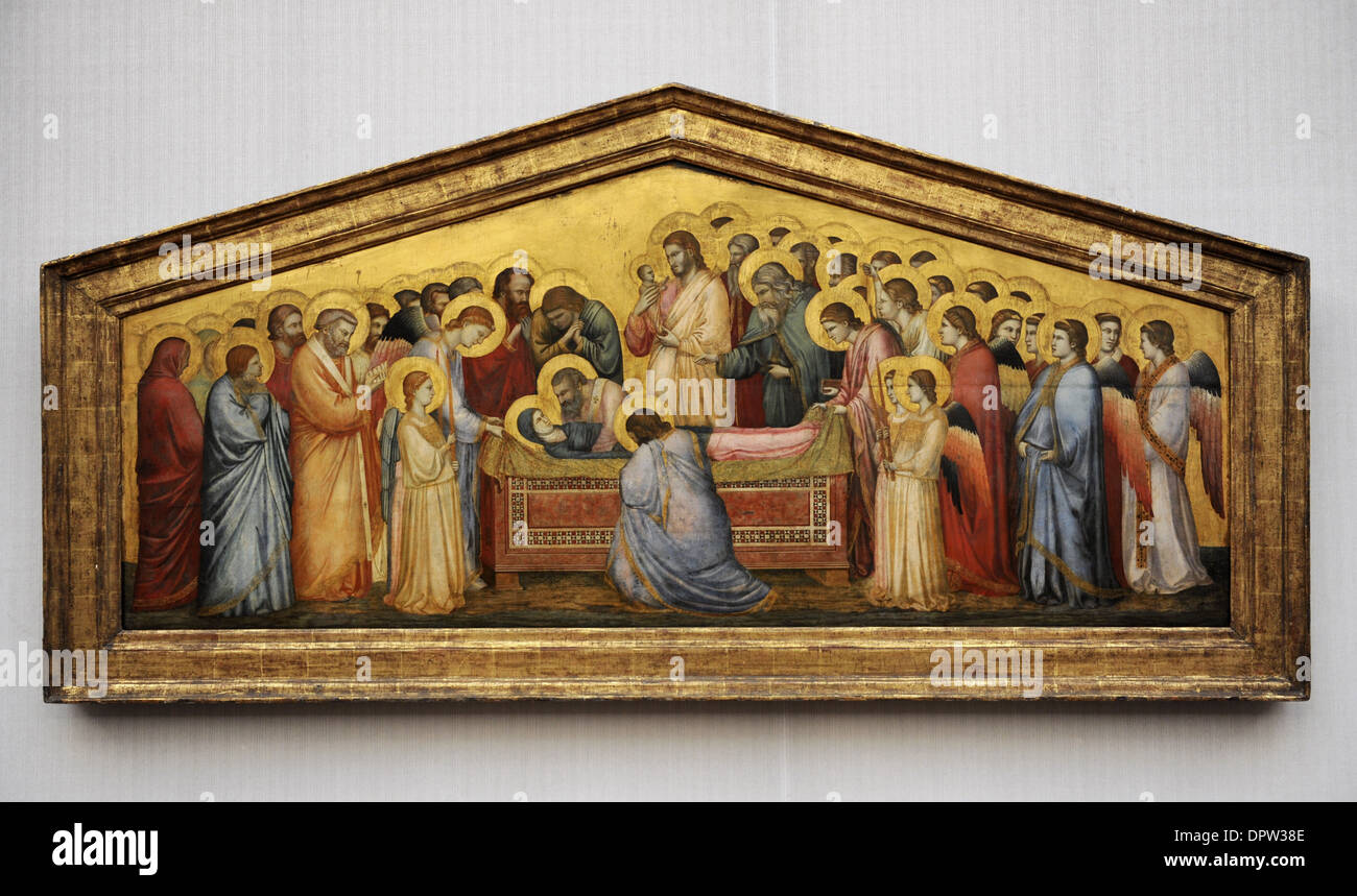 Giotto di Bondone (1267-1337). Italienischer Maler. Die Grablegung Mariens, c.1310. Gemaldegalerie. Berlin. Deutschland. Stockfoto