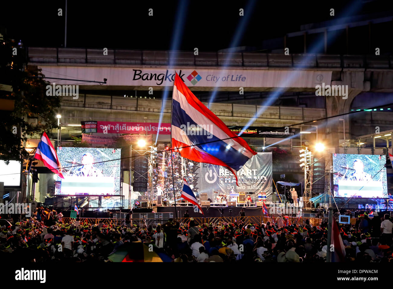 Bangkok-Shutdown Proteste 2014 Stockfoto