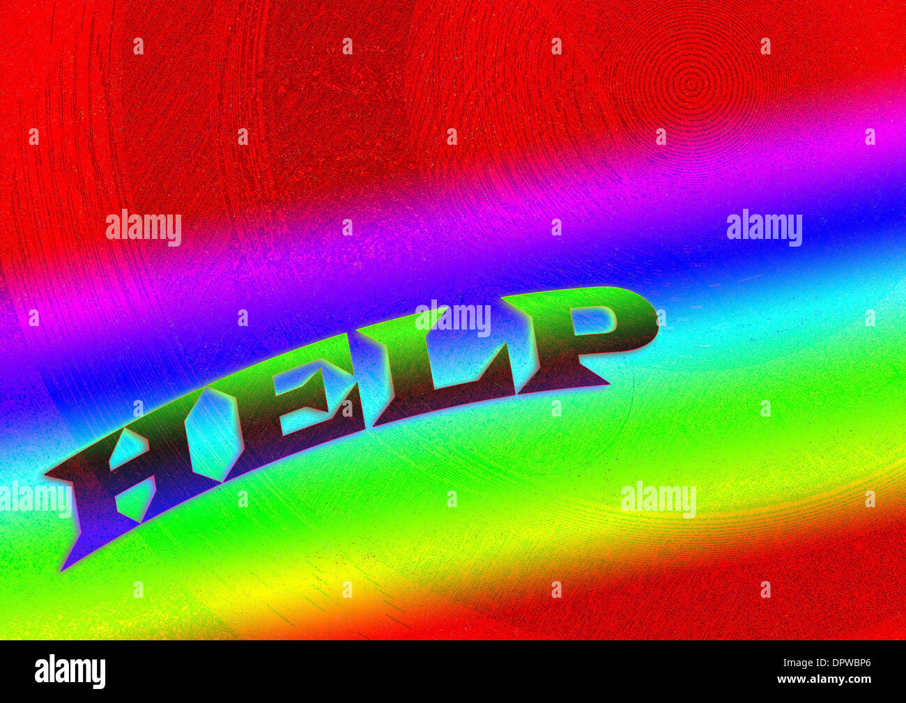 Computergenerierte Hintergrund mit "Hilfe"-logo Stockfoto