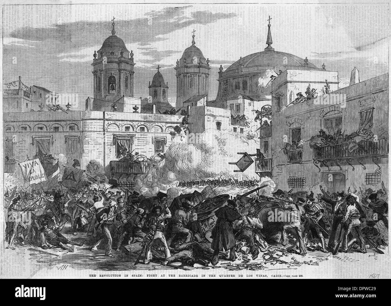 REVOLUTION IN SPANIEN 1867 Stockfoto