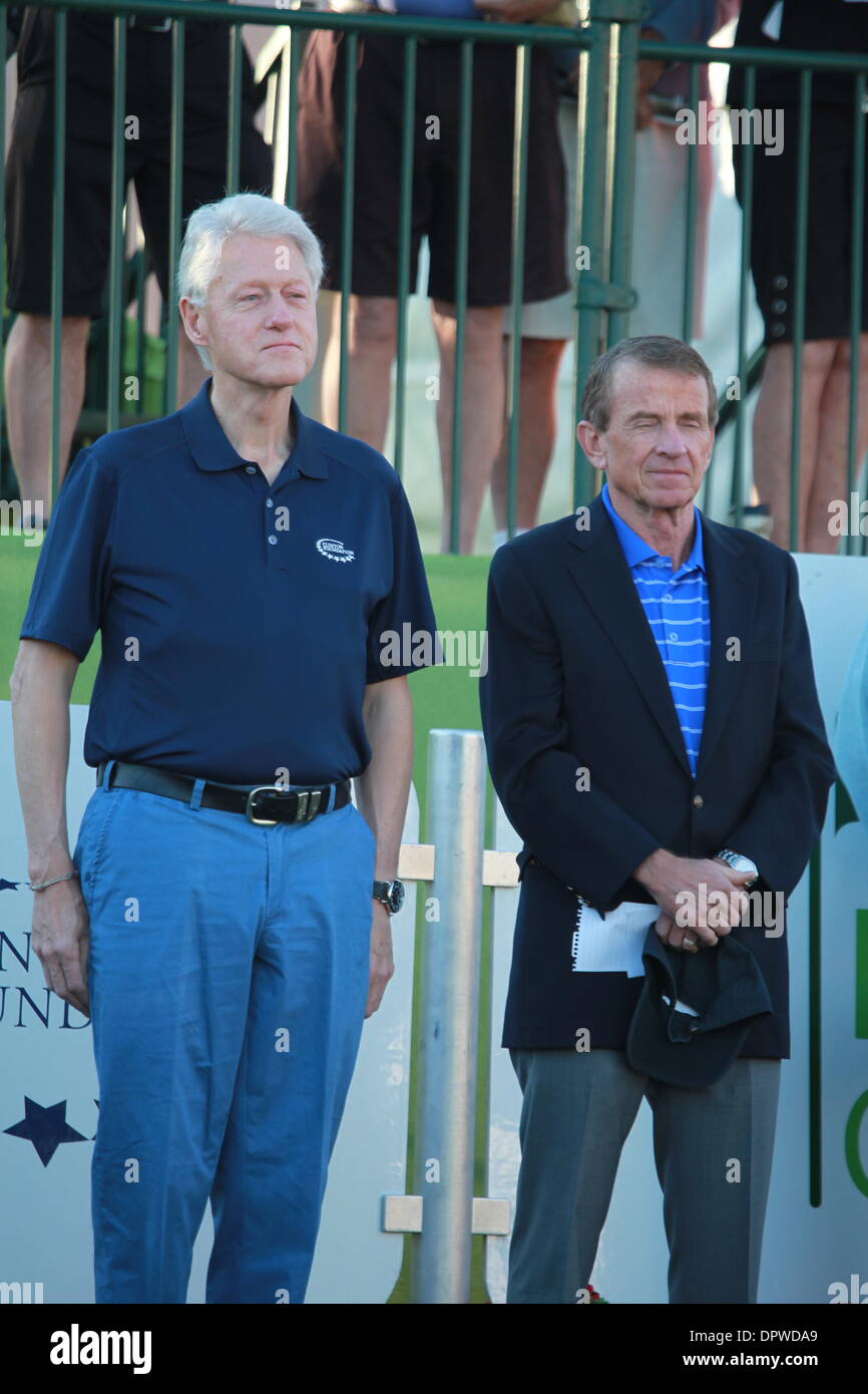 Präsident Clinton besucht das 2014 Humana Herausforderung PGA Golf Tour-Event am PGA West in La Quinta, CA Stockfoto