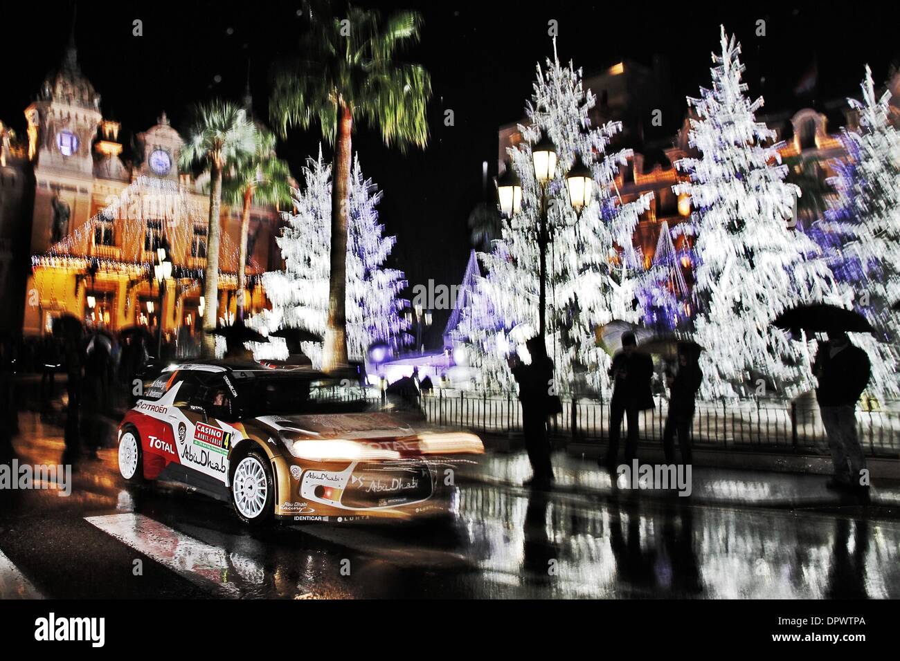 Monte Carlo, Monaco. 13. Januar 2014. 2014-Monte-Carlo-WRC Rallye als Fahrer auf die Meisterschaft vorzubereiten. Mads Ostebrg (NOR) und Jonas Andersson (SWE) - Citroen DS3 WRC © Aktion Plus Sport/Alamy Live News Stockfoto