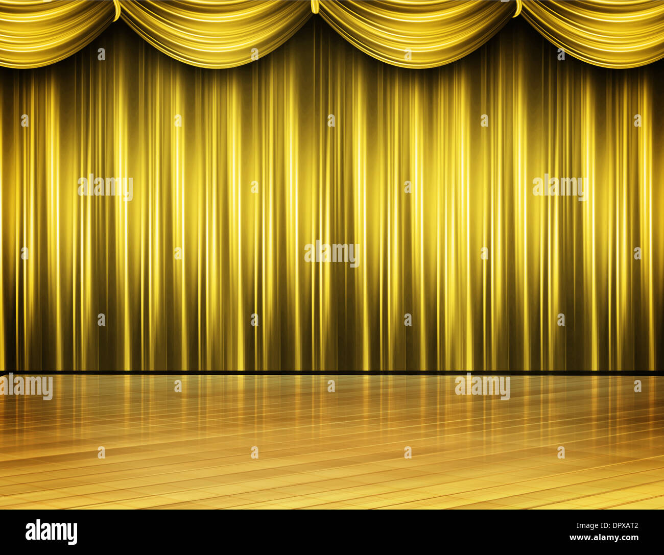 Gold farbigen Bühne Theater Stockfoto