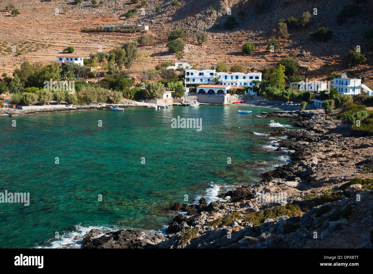 Der Weiler Finix oder Phoenix, Sfakia, Bezirk Chania, Kreta, Griechenland. Stockfoto