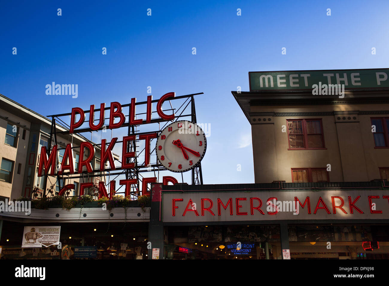 Pikes Place Fischmarkt in Seattle, Washington. Stockfoto