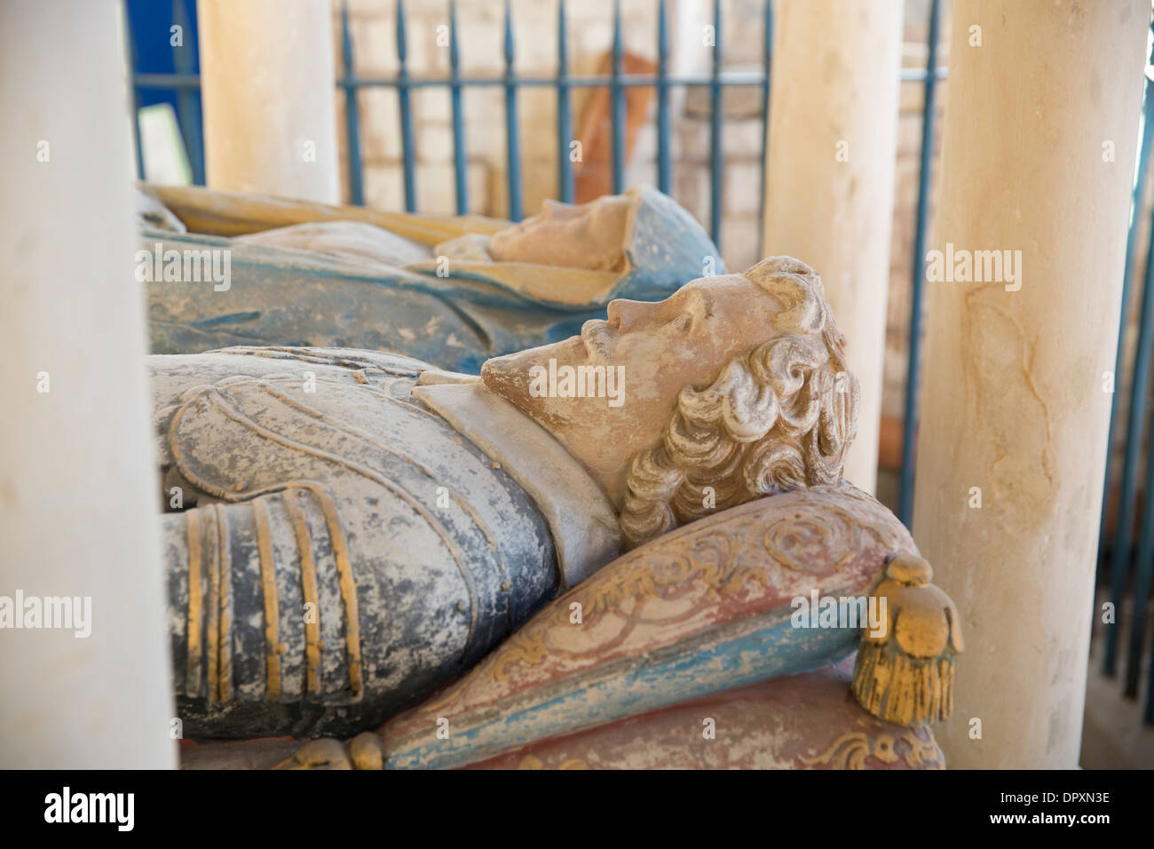 Grab von Sir Anthony Irby (1. Earl of Boston) & seine Frau, Eliazabeth, Str. Marys Kirche Whaplode, Süd-Holland, Lincolnshire, Großbritannien Stockfoto