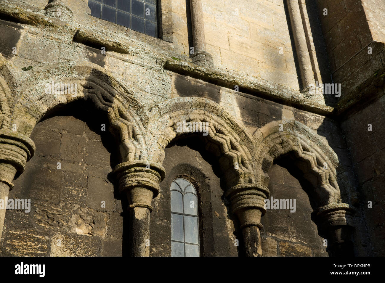 Norman Arch, Str. Marys Kirche Whaplode, Süd-Holland, Lincolnshire, UK Stockfoto