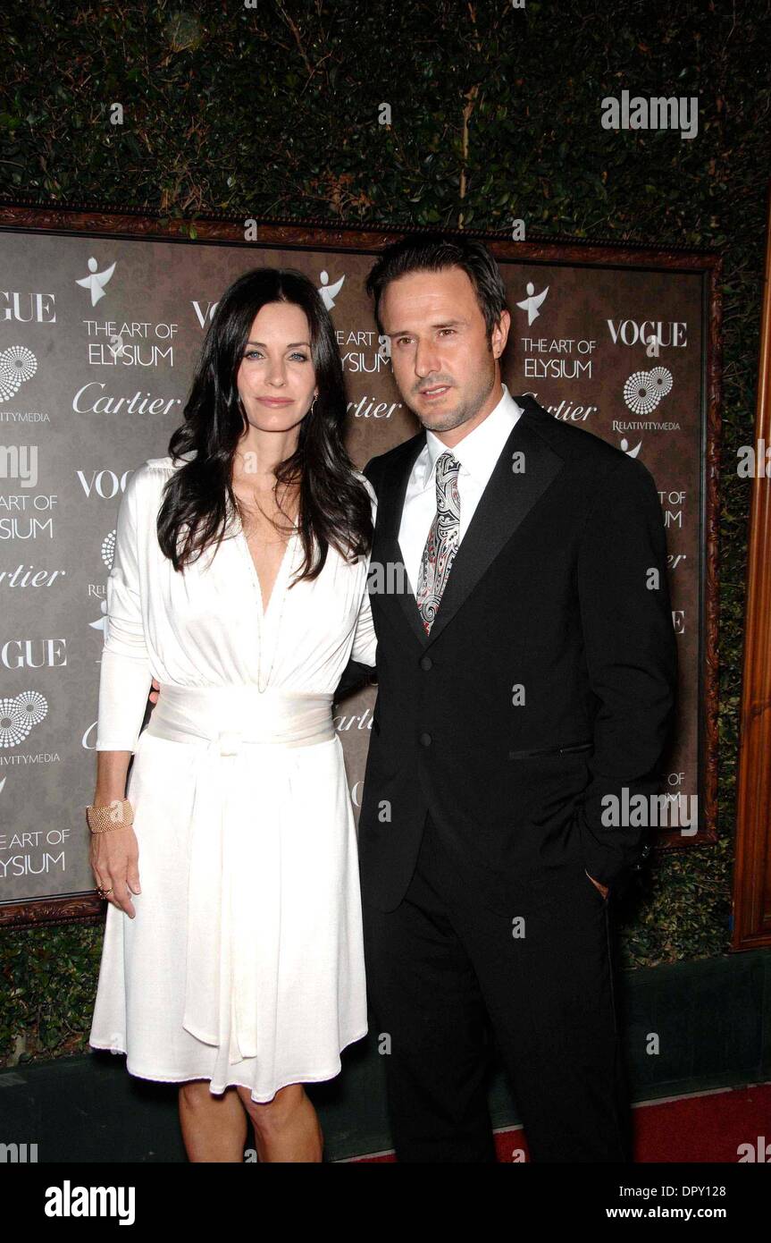 Courteney Cox und David Arquette in THE ART OF ELYSIUM 2ND jährlichen Himmel GALA, bei der Vibiana am 9. Januar 2009, in Los Angeles statt... Foto: Michael Germana - Globe Photos.K60786MGE. (Kredit-Bild: © Michael Germana/Globe Photos/ZUMAPRESS.com) Stockfoto