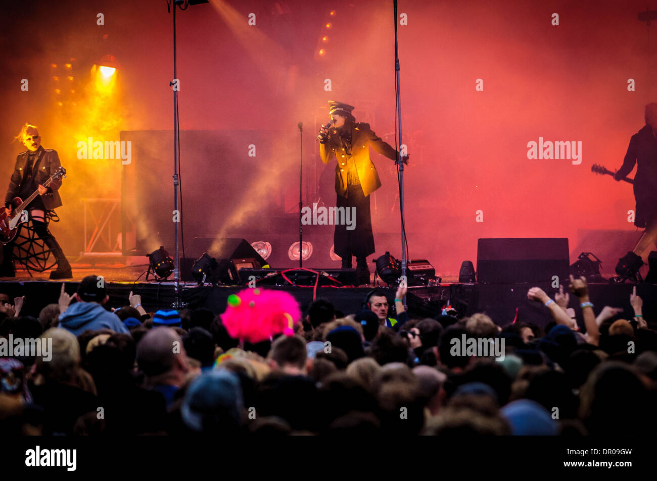 Marilyn Manson spielt live auf der Bühne des Leeds Festival 2005 Stockfoto