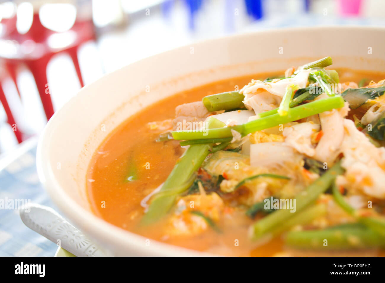 Suki Meeresfrüchte am Tisch in Thailand Stockfoto