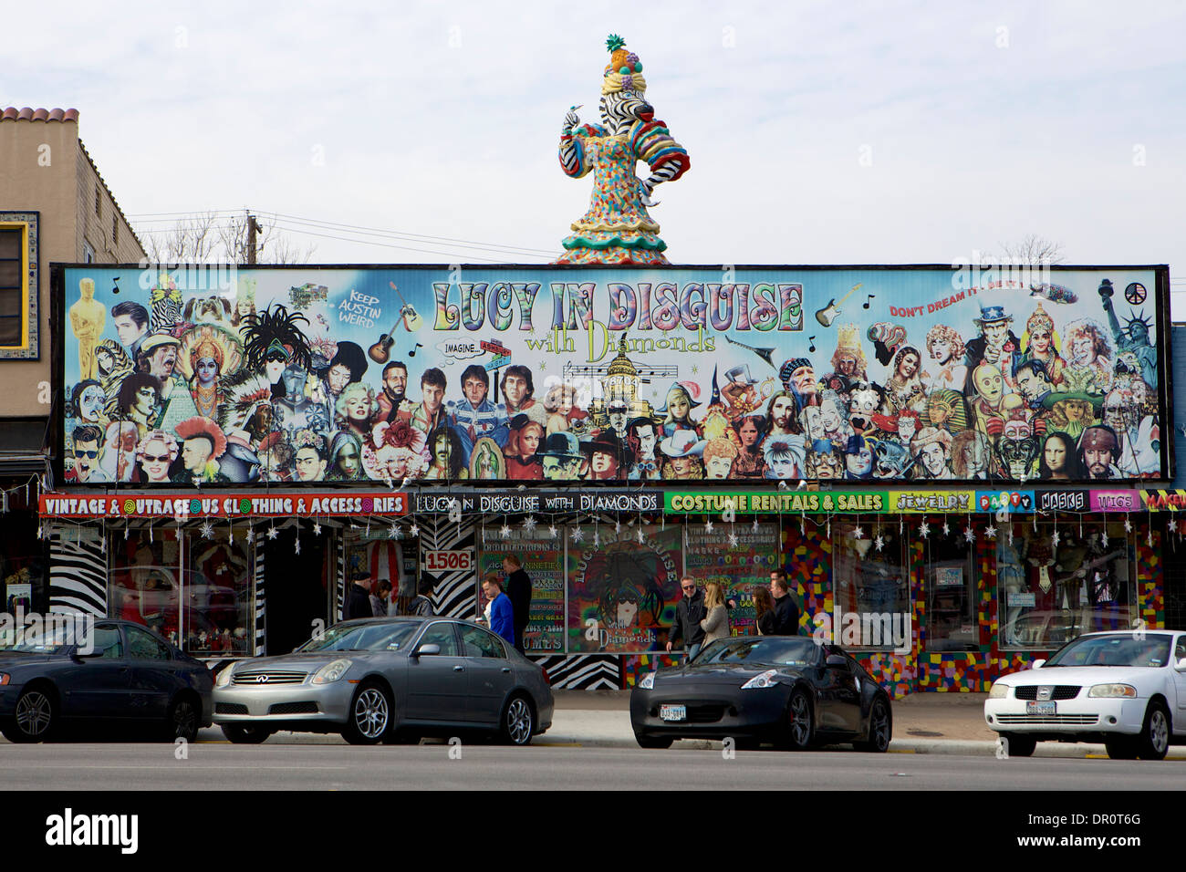 Lucy in Disguise mit Diamanten-Kostüm-Shop in Austin, Texas Stockfoto