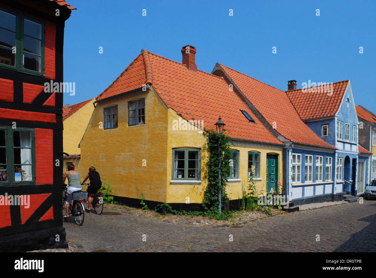 Aero-Insel, Aeroskobing, Häuser am Bogade, Fyn, Dänemark, Skandinavien, Europa Stockfoto
