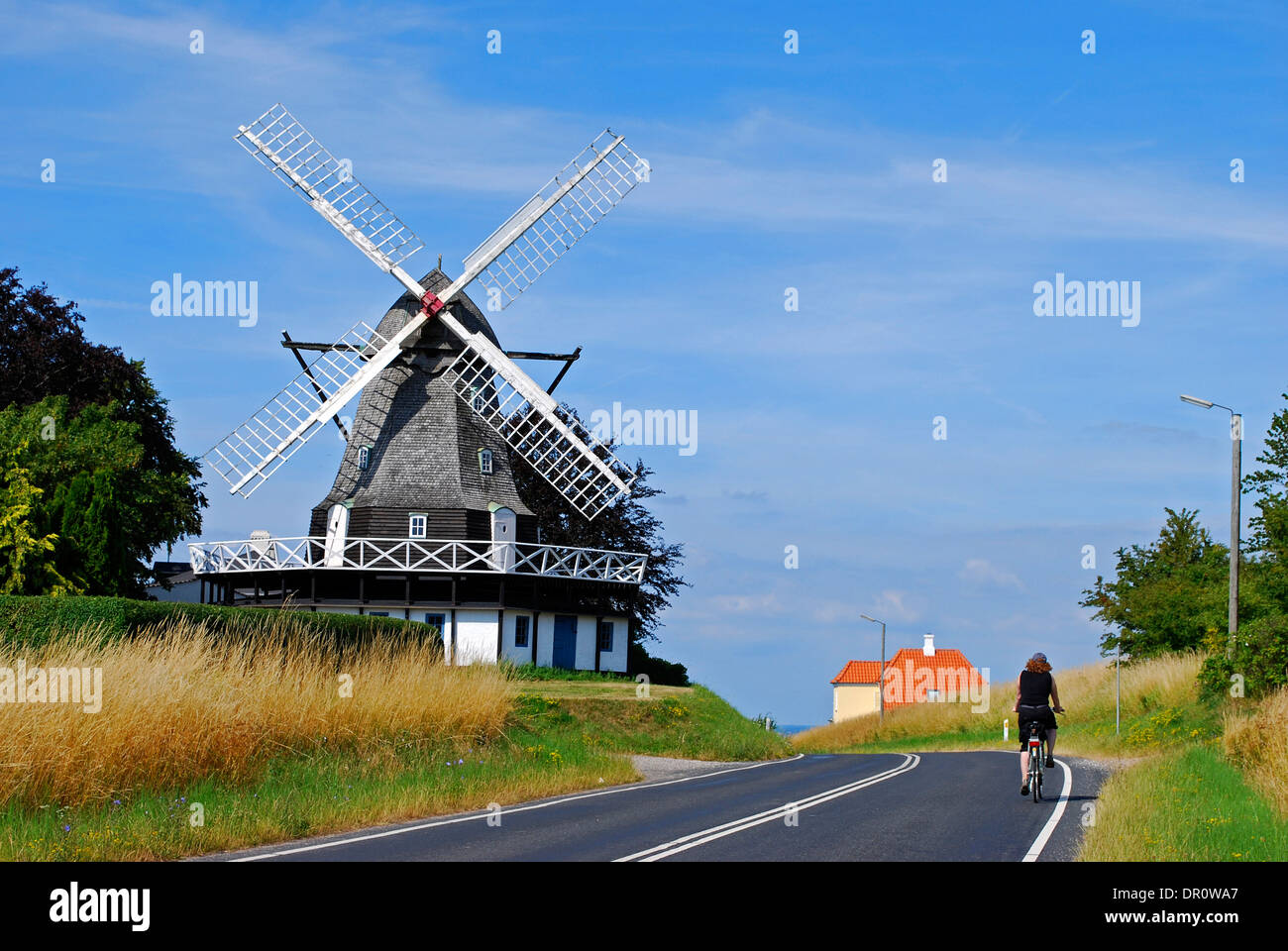 Aero Insel, Windmühle in der Nähe von Aeroskobing, Fyn, Dänemark, Scsndinavia, Europa Stockfoto