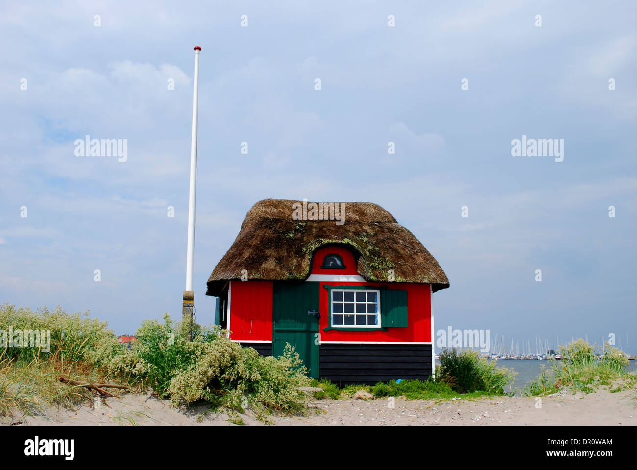 Strandhütte in Marstal Strand, aero Insel Fünen, Dänemark, Skandinavien, Europa Stockfoto