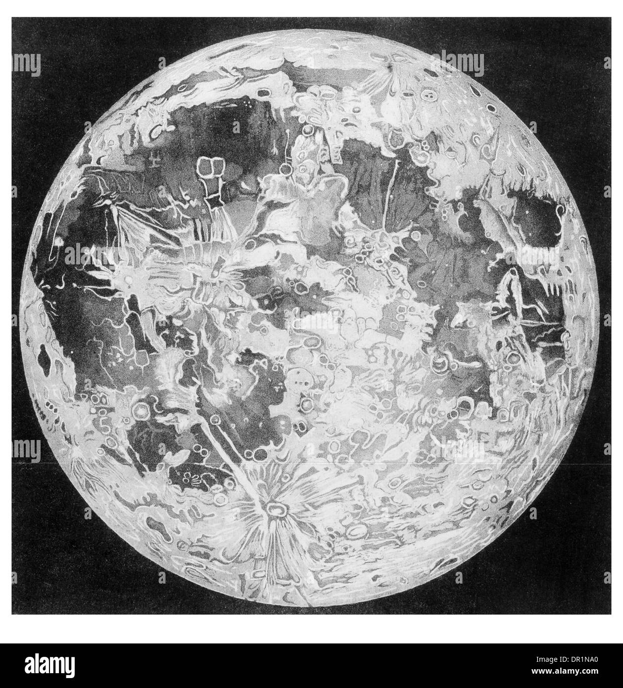 Teleskop Aussehen des Mondes ca. 1848 Stockfoto