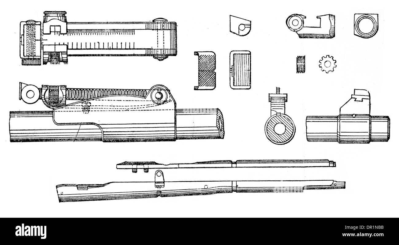 Kurze Gewehr, Magazin Lee Enfield Mark III windgauge Stockfoto