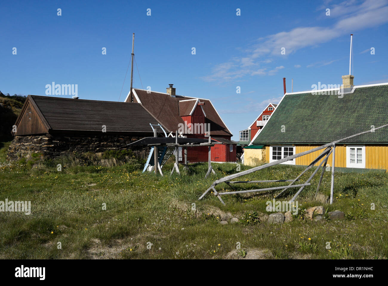 Gebäude in der Altstadt, Sisimiut (Holsteinsborg), Westgrönland Stockfoto