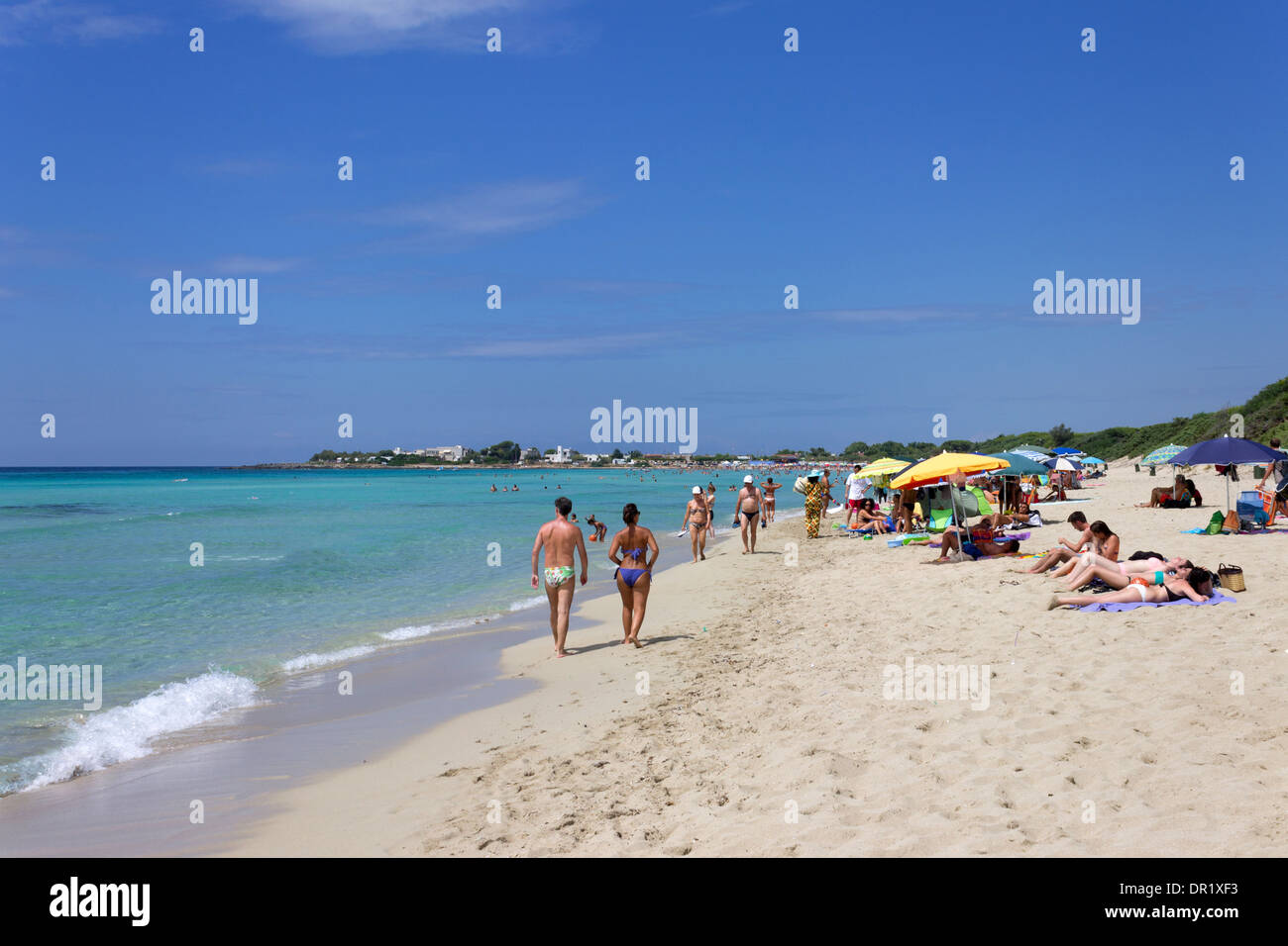 Italien, Apulien, Porto Cesareo, Punta Prosciutto Strand. Stockfoto