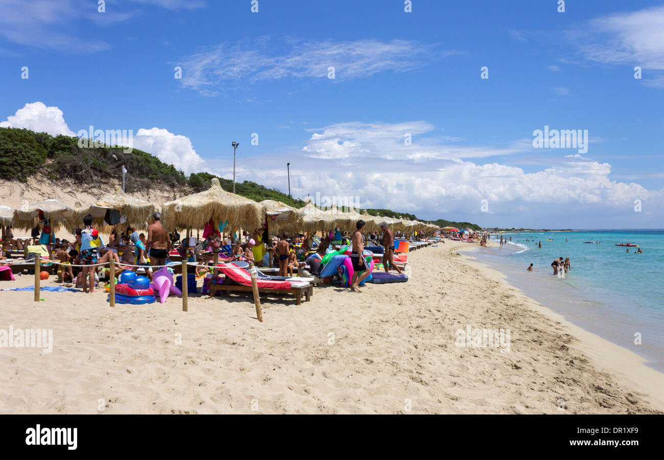 Italien, Apulien, Porto Cesareo, Punta Prosciutto Strand. Stockfoto