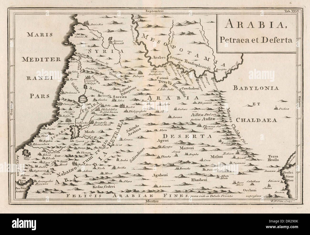 KARTE VON ARABIEN DESERTA Stockfoto