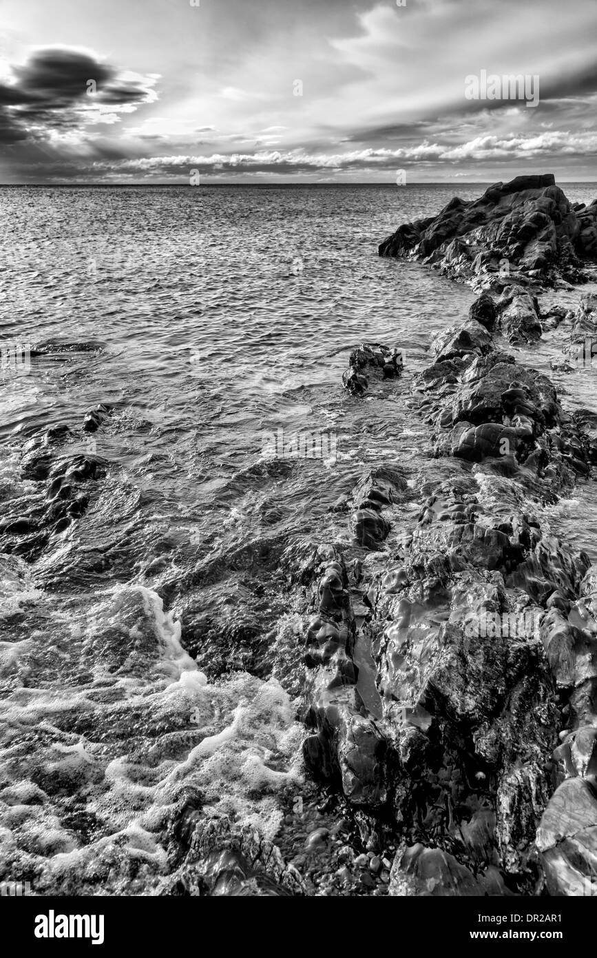 Felsenküste am Rhinns, Dumfries and Galloway, Schottland Stockfoto