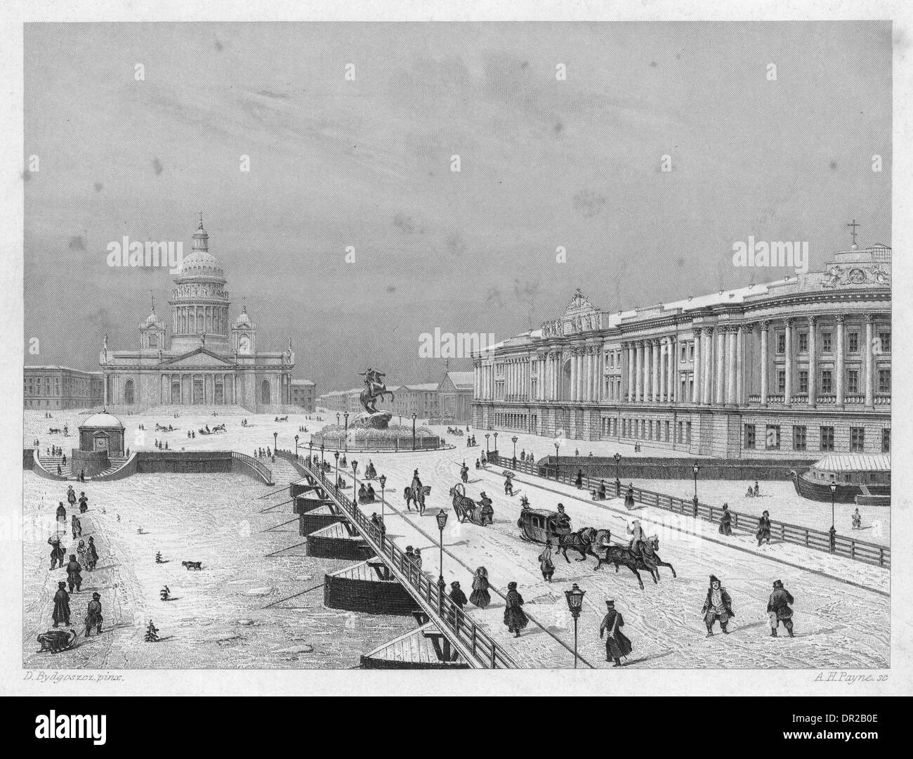 ST. PETERSBURG UNTER SCHNEE Stockfoto