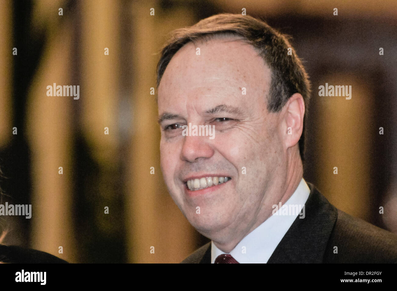 Belfast, Nordirland. 17. Januar 2014 - DUP stellvertretender Vorsitzender, Nigel Dodds Credit: Stephen Barnes/Alamy Live-Nachrichten Stockfoto