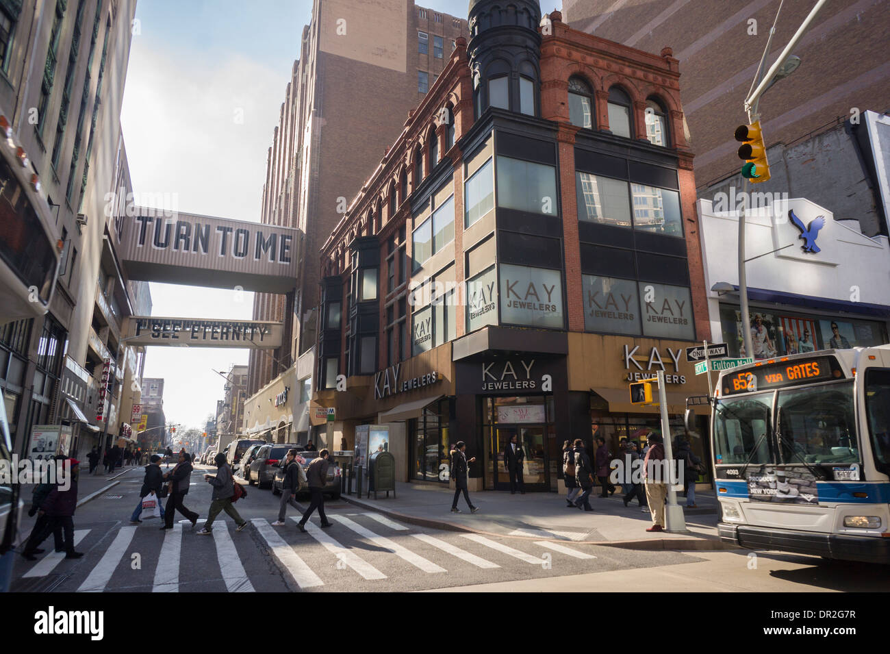 Geschäfte und shopping in Downtown Brooklyn in New York Stockfoto