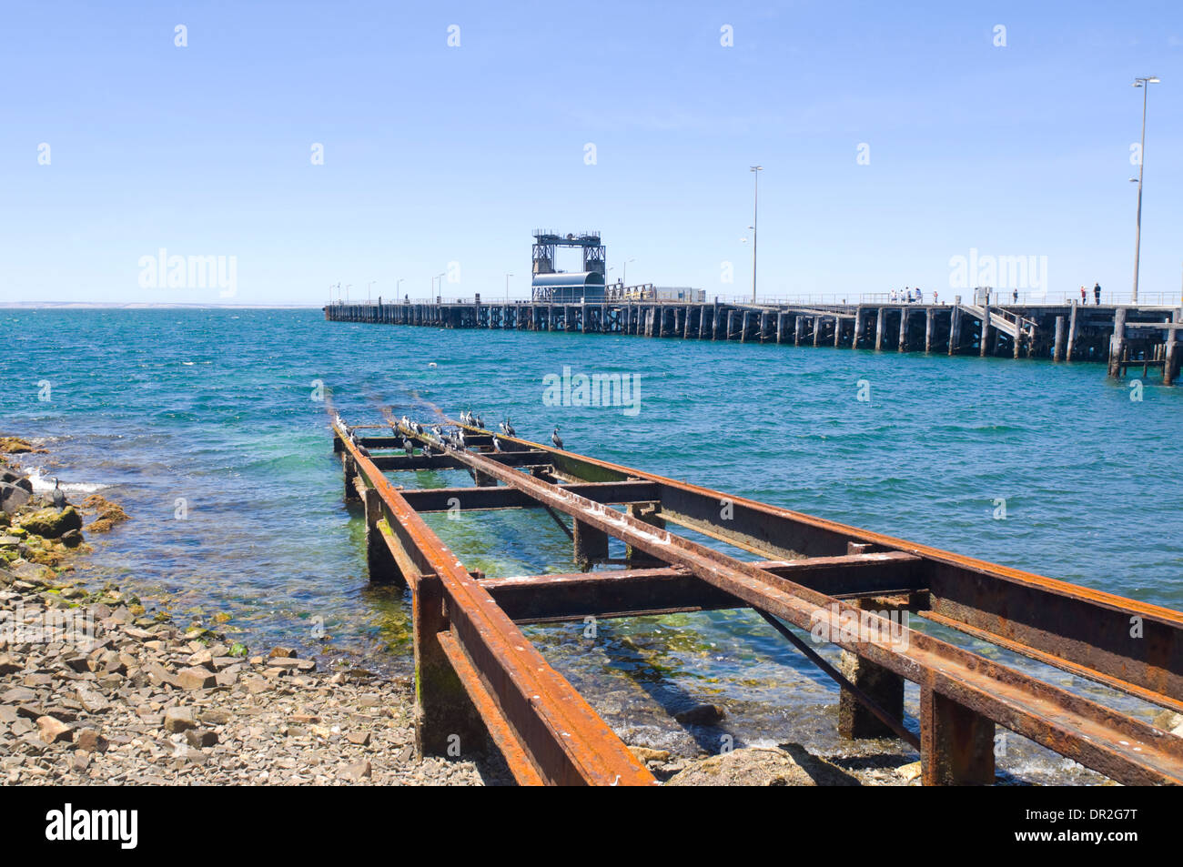 Kingscote Bootsrampe und Steg, Kangaroo Island, South Australia, SA, Australien Stockfoto