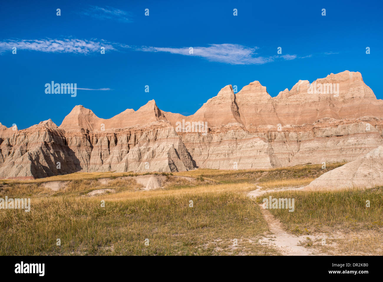 Landschaft Foto des Badlands National Park in South Dakota. Stockfoto