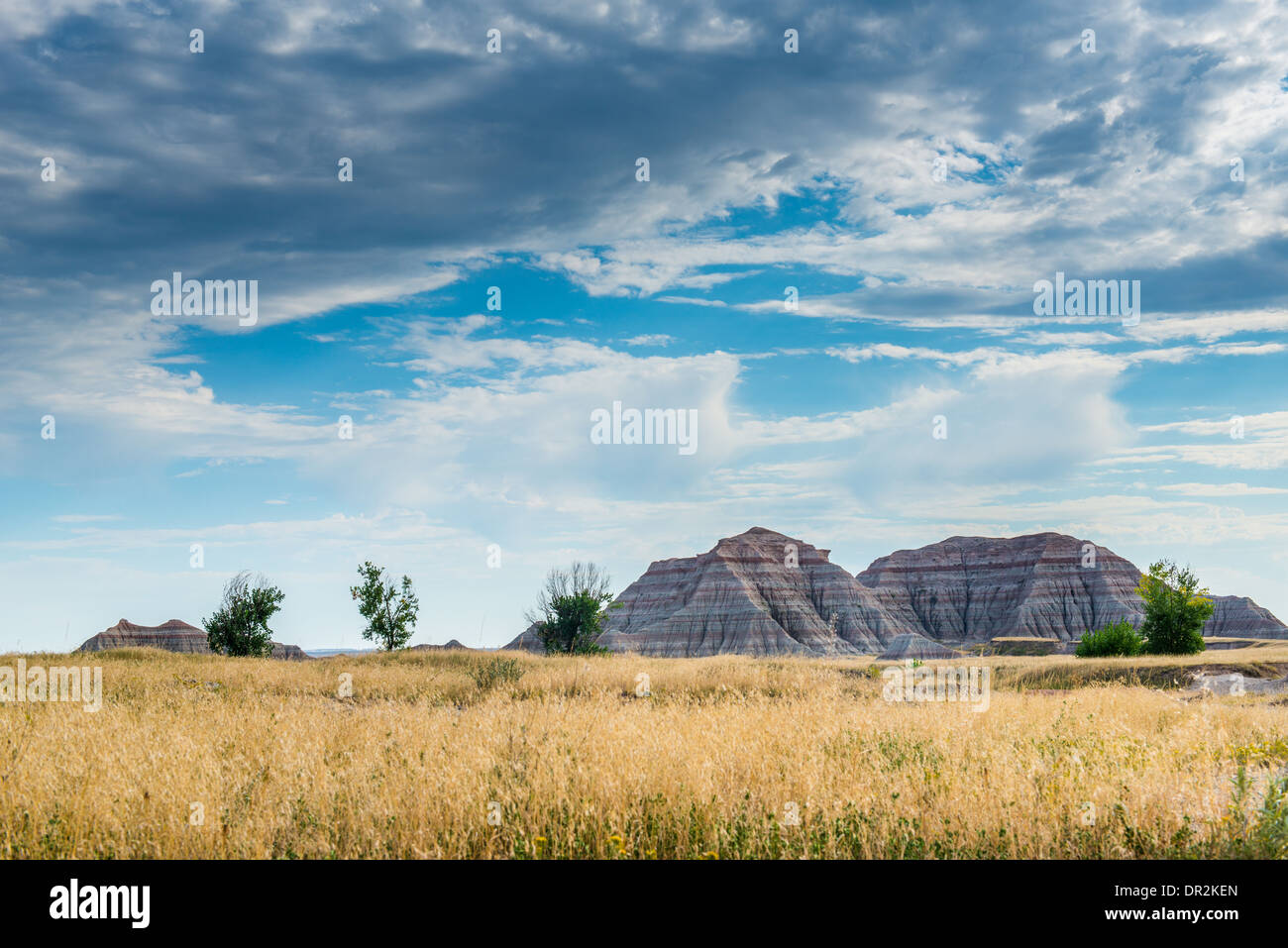 Landschaft Foto des Badlands National Park in South Dakota. Stockfoto