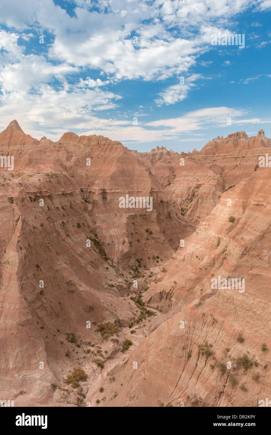 Landschaft Foto des Badlands National Park in South Dakota. Stockfoto