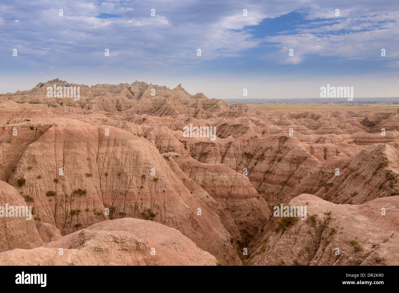 Landschaft Foto des Badlands National Park in South Dakota. Stockfoto