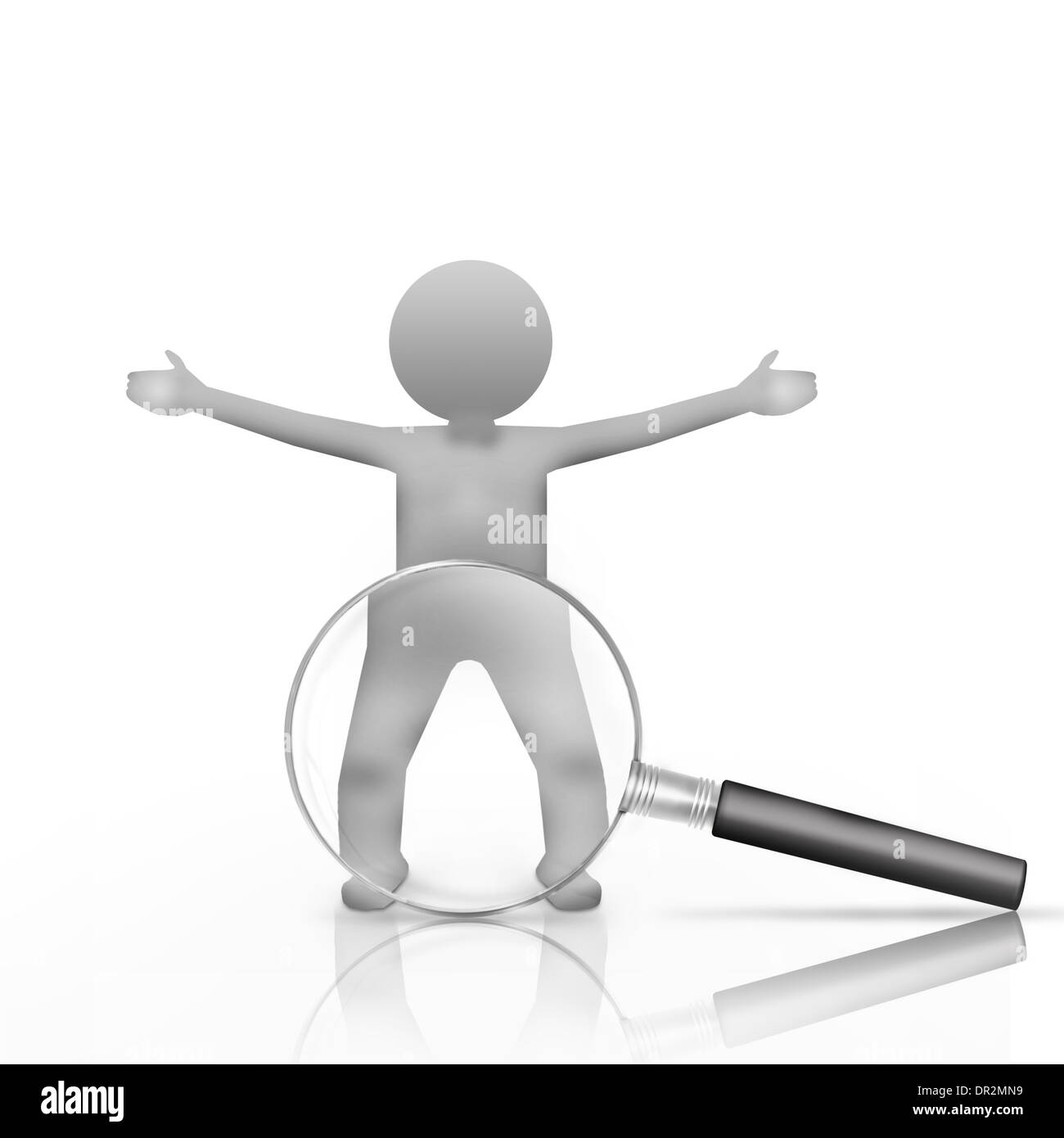 Person mit einer Lupe Stockfoto