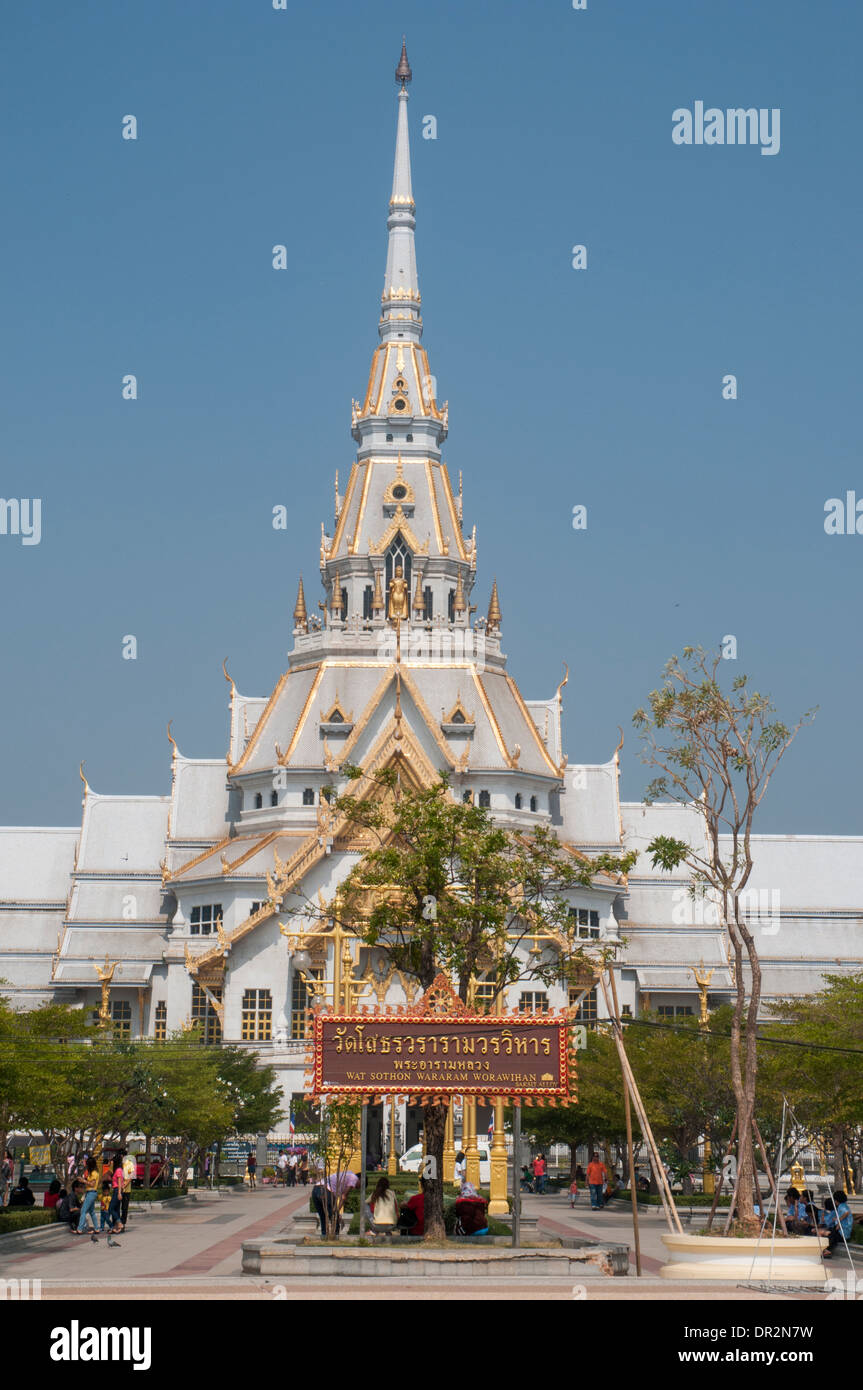Wat Sothon Wararam Woraviharn in Chachoengsao, Zentral-Thailand Stockfoto
