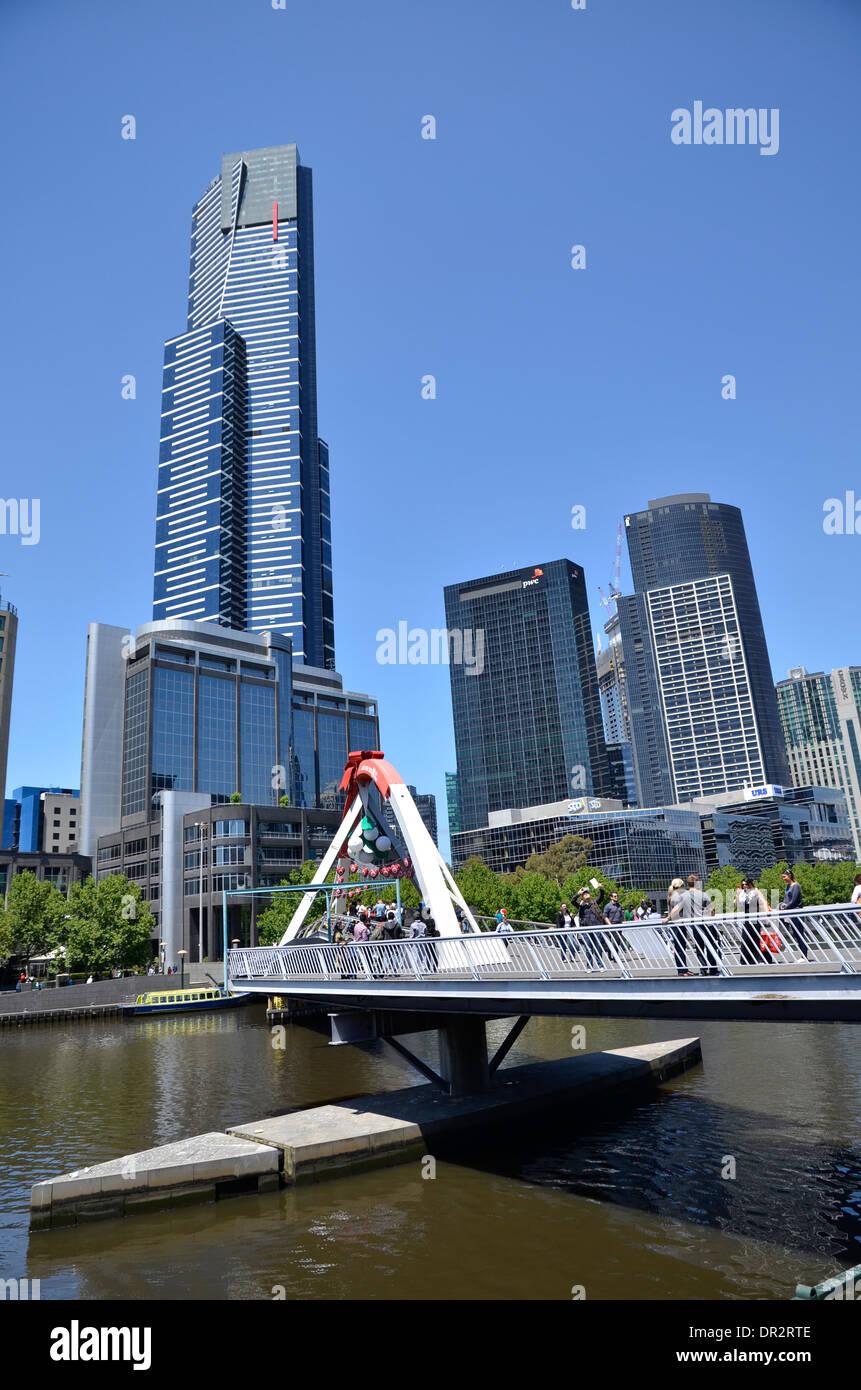 Southgate Brücke über den Fluss Yarra in Melbourne, Victoria, Australien Stockfoto