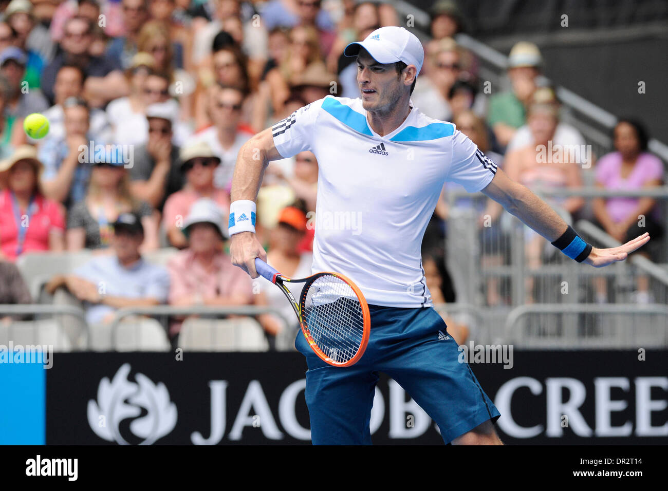 Melbourne, Australien. 18. Januar 2014. Andy Murray von Großbritannien am sechsten Tag der Australian Open aus Melbourne Park. Bildnachweis: Aktion Plus Sport/Alamy Live-Nachrichten Stockfoto