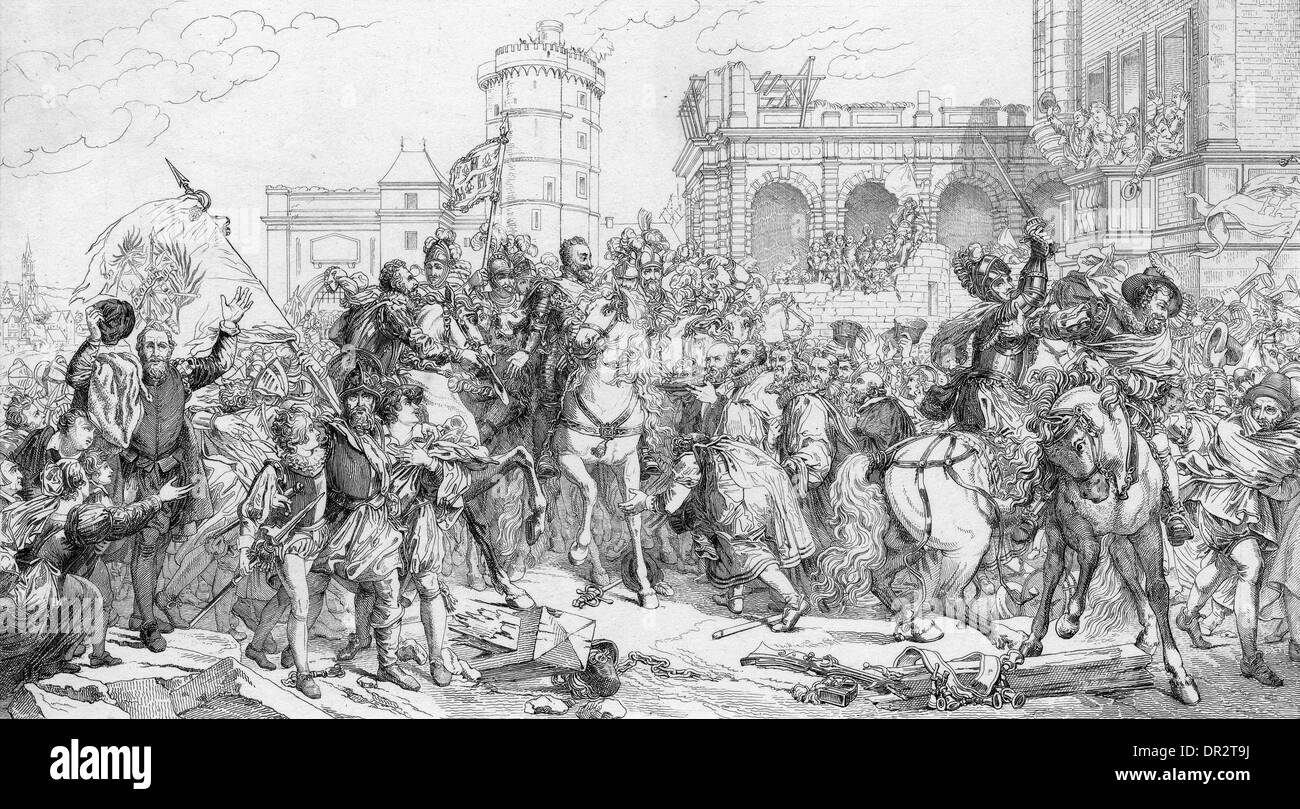 HENRI IV TRITT IN PARIS Stockfoto