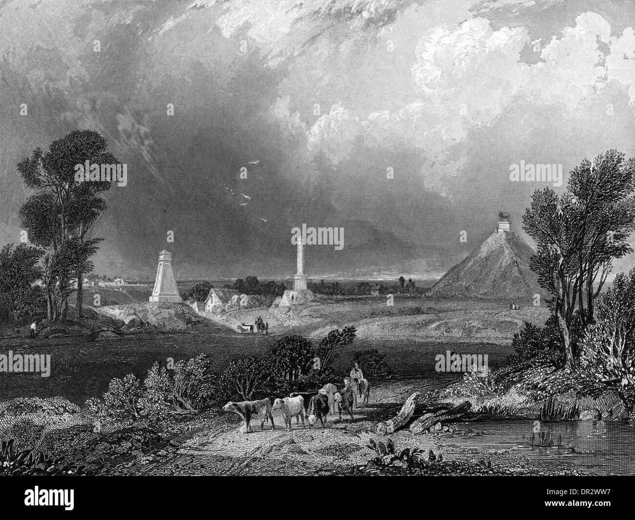 SCHLACHTFELD VON WATERLOO Stockfoto