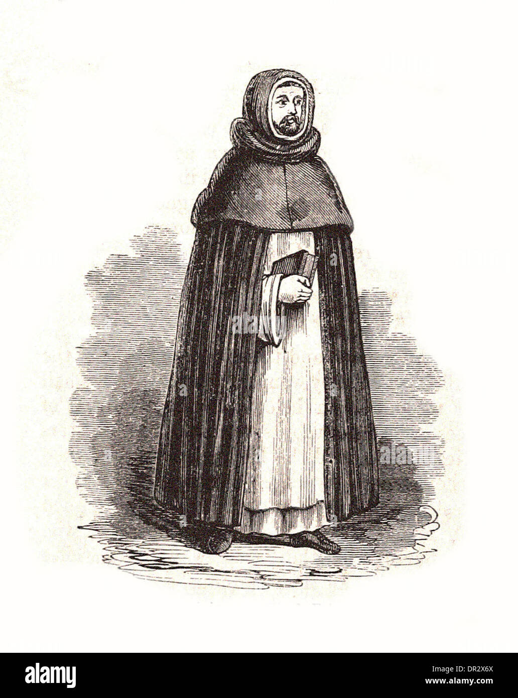 Porträt des dominikanischen oder Black Friar - Britsh Gravur Stockfoto