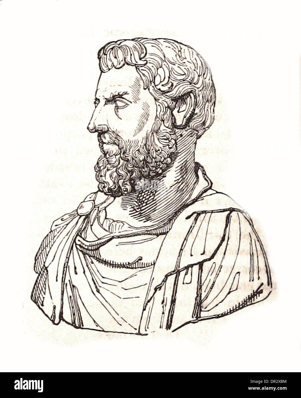 Büste des Severus - Britsh Gravur Stockfoto