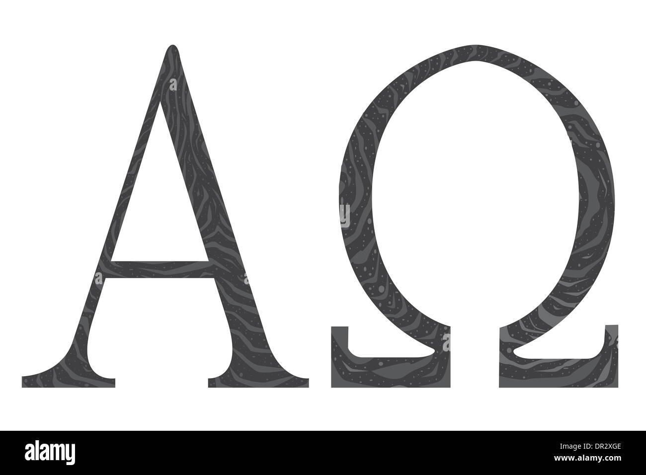 Das Alpha OmegaSymbole aus der christlichen Religion Stockfotografie