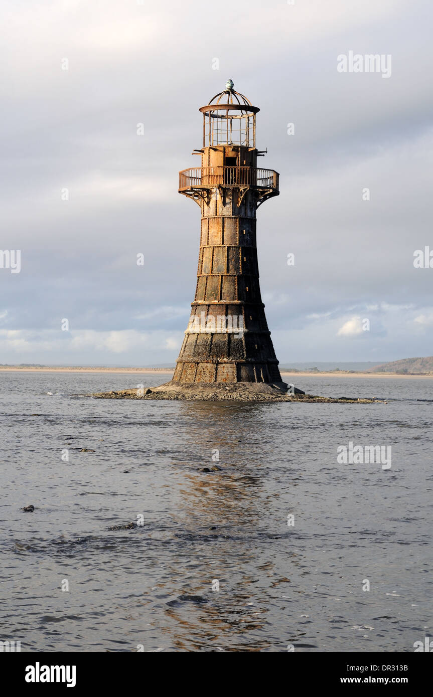 Whitford Point Lighthouse Gusseisen Leuchtturm Gower Halbinsel Wales Cymru UK GB Stockfoto