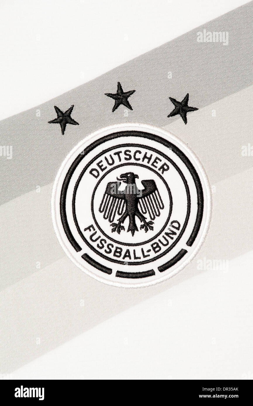 Nahaufnahme von der Deutschland-Fußball-Trikot Stockfoto