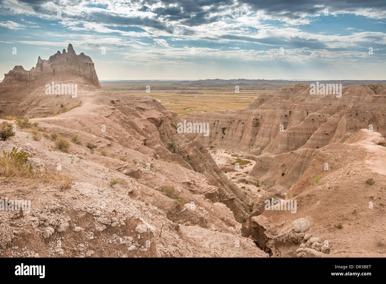 Landschaft Foto des Badlands National Park in South Dakota. Stockfoto