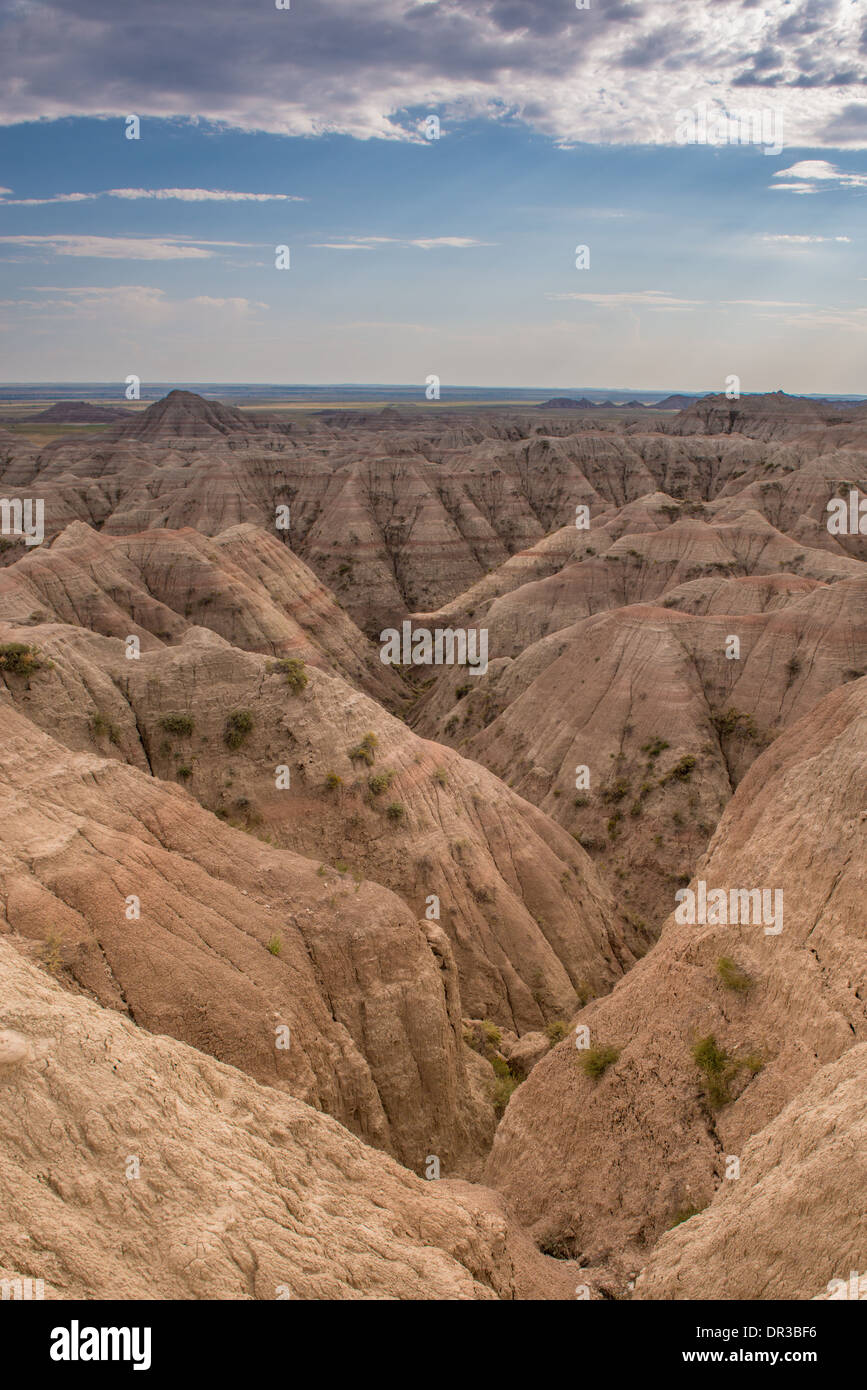 Landschaft Foto des Badlands National Park in South Dakota. Stockfoto