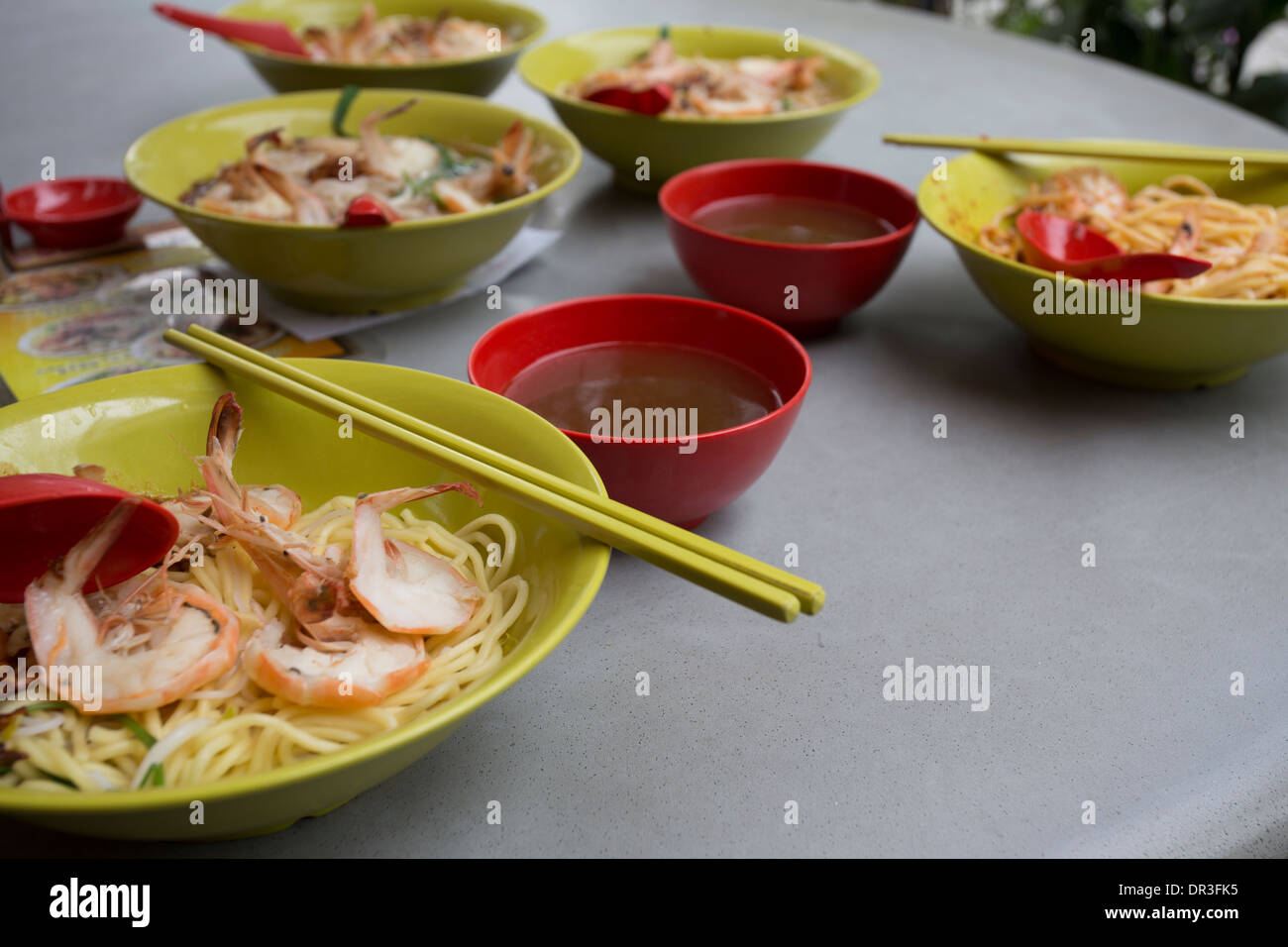 Garnelen-Nudel-Singapur Stockfoto