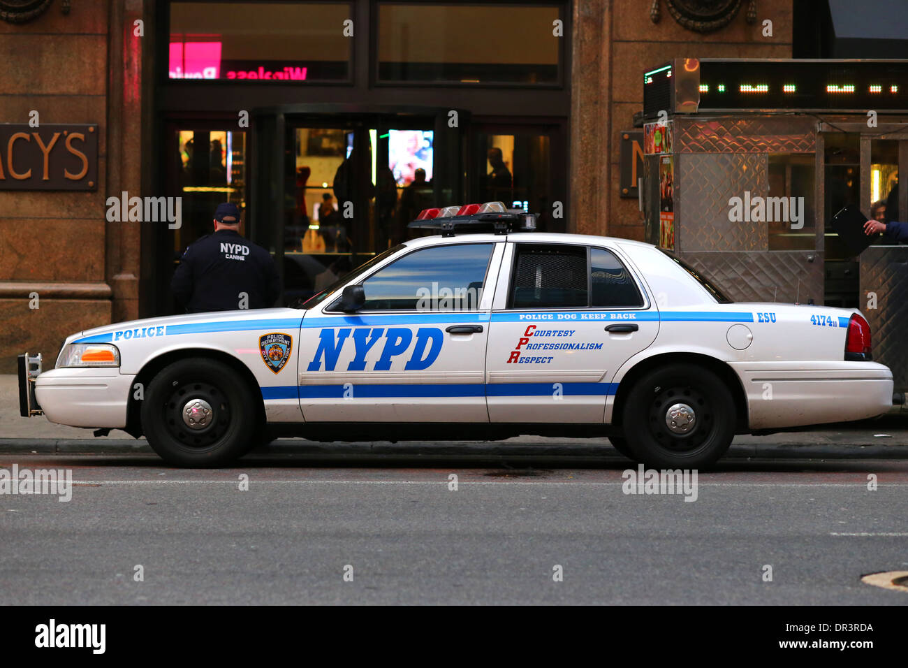 Ein Polizeiwagen der NYPD K9 in New York City Stockfoto