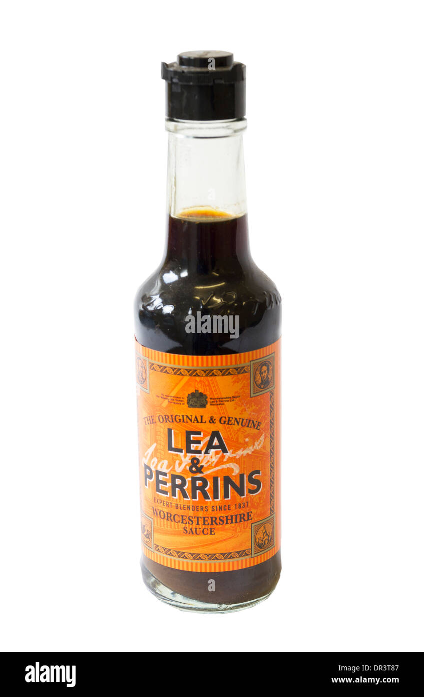 Eine Flasche von Lea & Perrins Worcester-Sauce Stockfoto